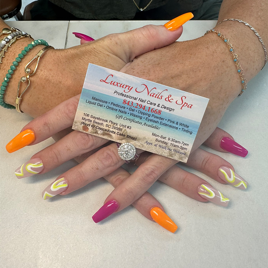 Luxury Nails & Spa nail work in Myrtle Beach, South Carolina